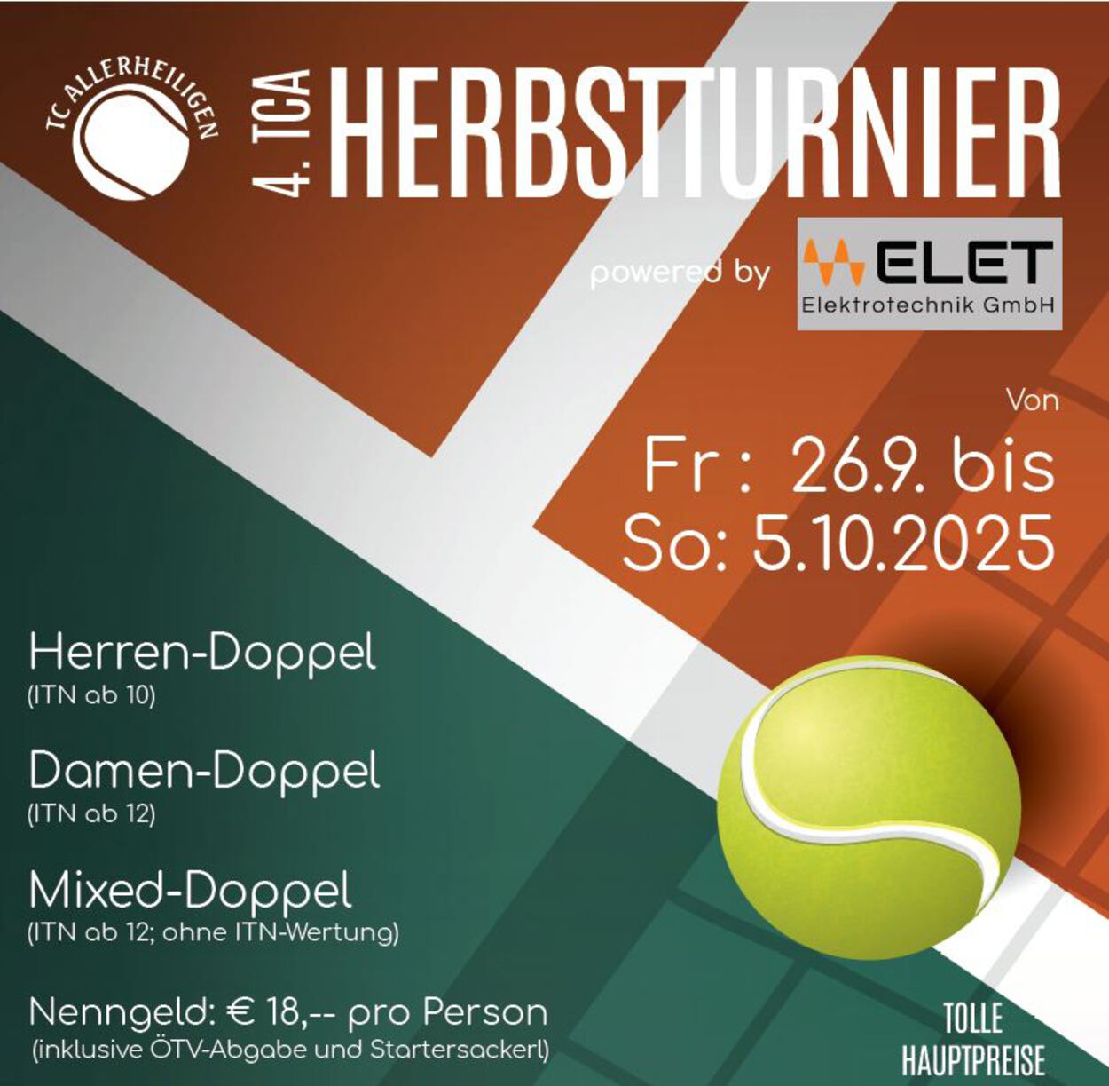 4. TCA Herbstturnier powered by ELET Elektrotechnik