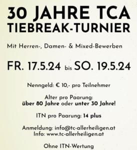 30 Jahre TCA Tiebreak-Doppelturnier